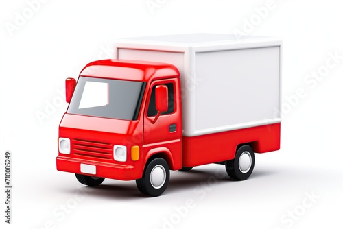 Illustration of realistic delivery truck on white background