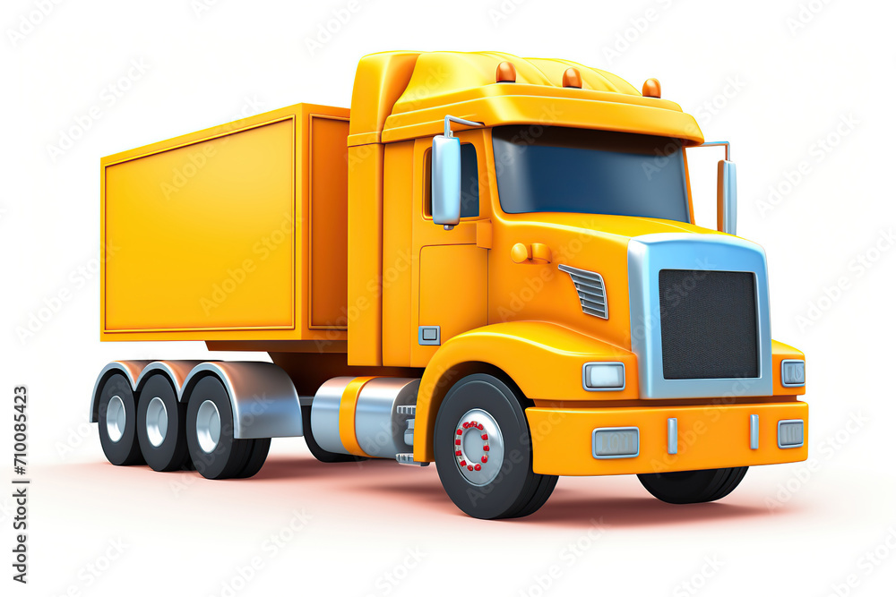 Illustration of cartoon truck isolated on white background