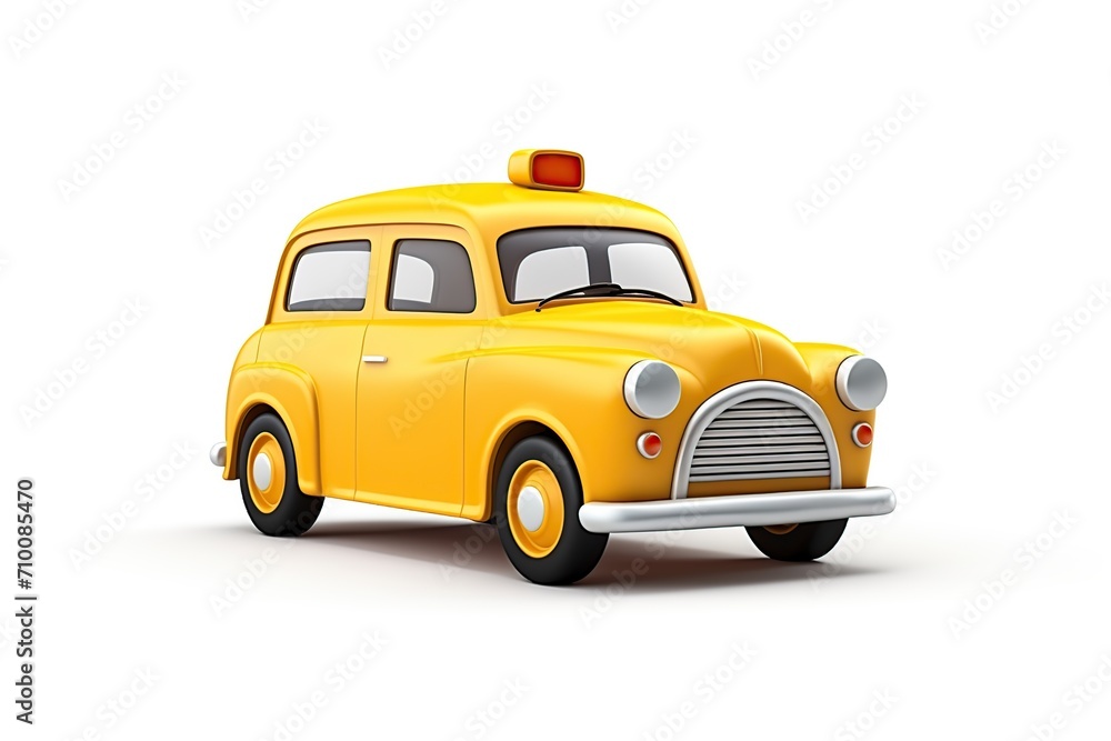 Illustration of cartoon taxi car on white background Illustration of cartoon taxi car on white background