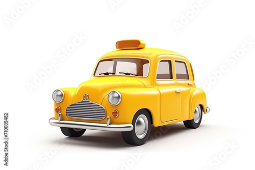 Illustration of cartoon taxi car on white background