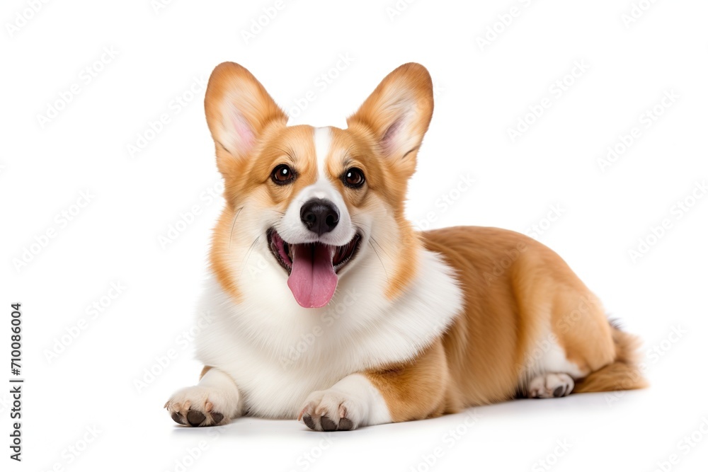 Happy welsh corgi dog on white background Happy welsh corgi dog on white background