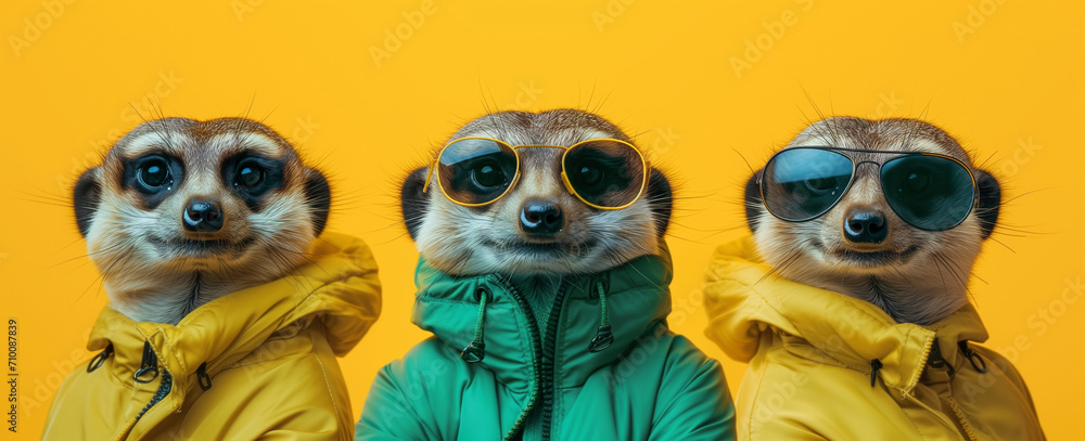 Trio of Stylish Meerkats in Sunglasses Trio of Stylish Meerkats in Sunglasses