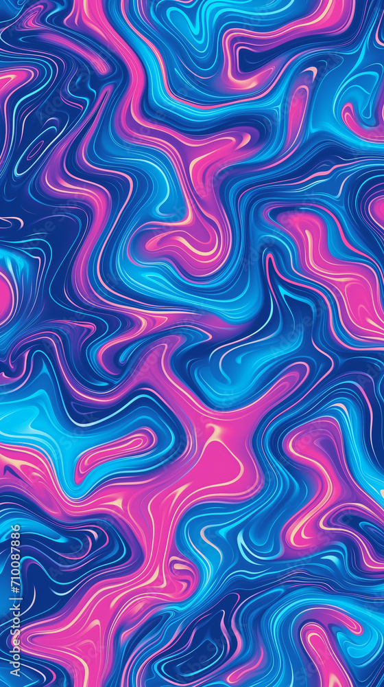 Obraz premium Vibrant Blue and Pink Liquid Swirls