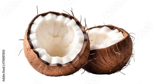 coconut isolated on white transparent background PNG high quality 