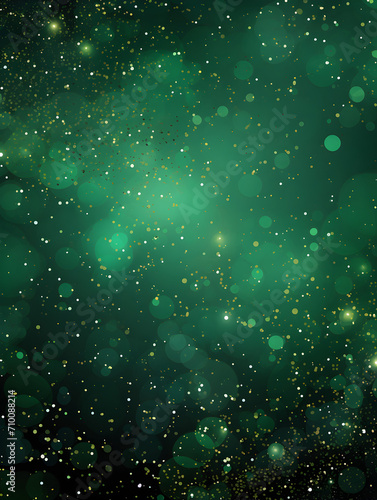 Abstract dark green background with golden sparkle