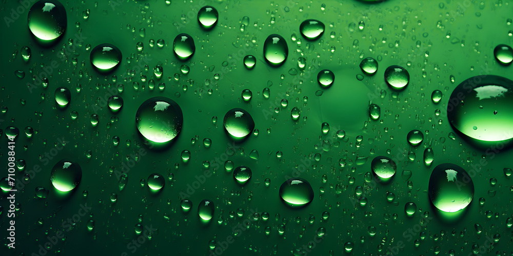 Abstract green background with water drops 