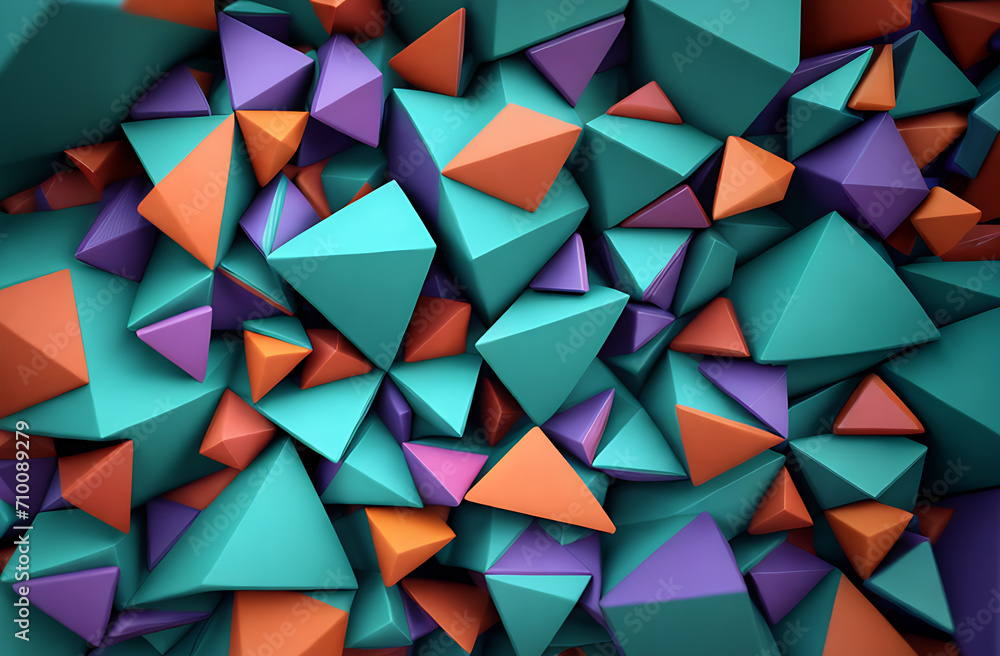 Abstract background of multicolored volumetric triangles polygonal style Abstract background of multicolored volumetric triangles polygonal style