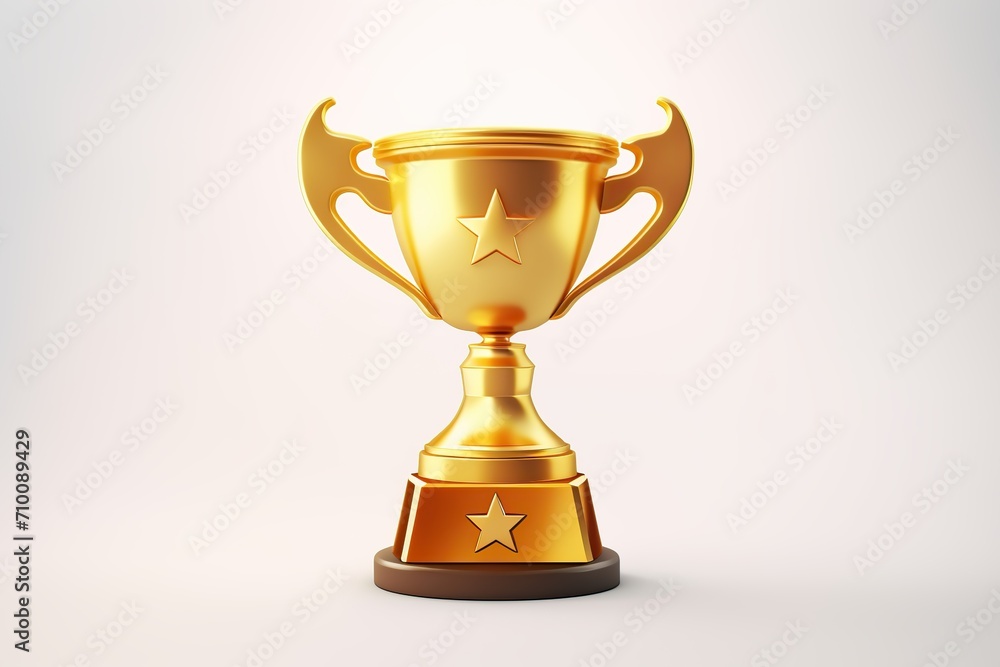 Illustration of winner's golden trophy on white background Illustration of winner's golden trophy on white background