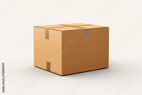 Illustration of cardboard box on white background © Alina