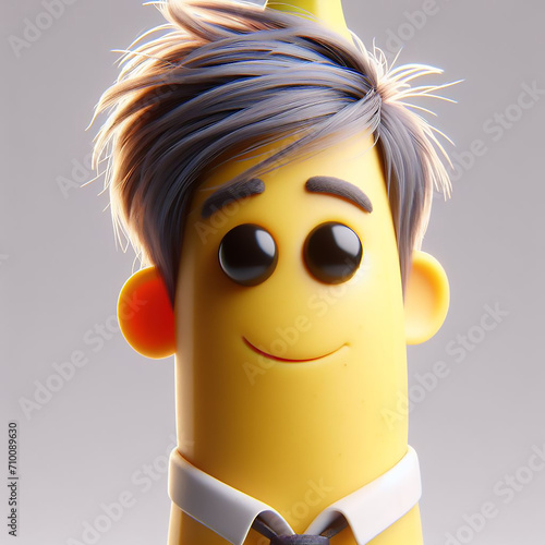Banana with cute human characteristics