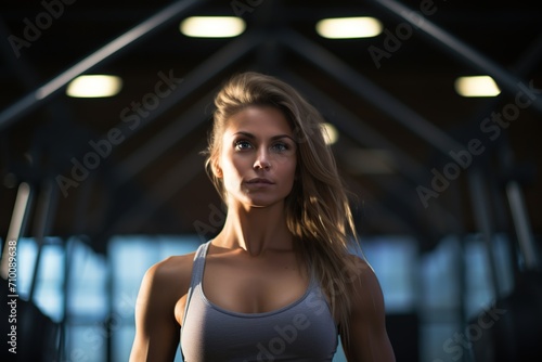 Cute woman in new gym