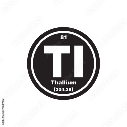 Thallium chemistry icon,chemical element in the periodic table