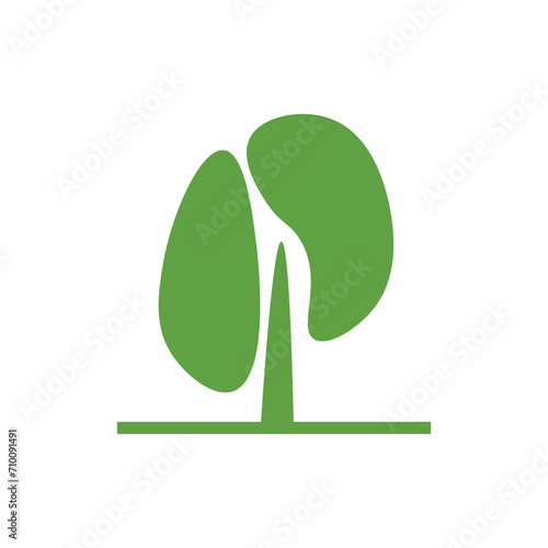 Green tree on white background