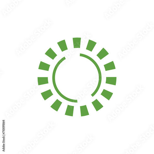 Green sun on white background