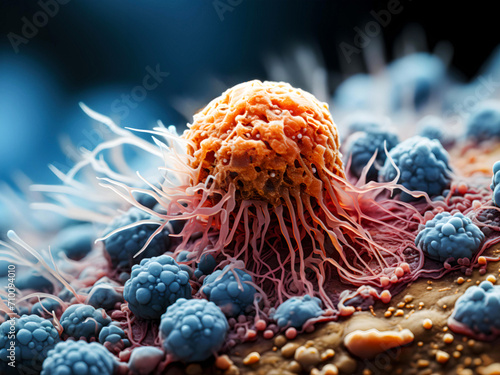 Macrophage devouring bacteria photo