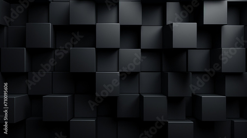 Black cubes. Black abstract geometric background with cubes © alionaprof