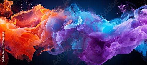 An image of colored smoke on a black background.