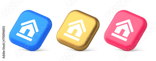 Homepage main page cyberspace address button web interface menu emblem 3d realistic isometric icon