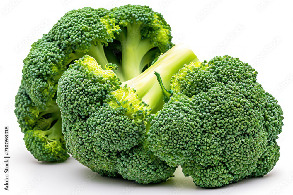 Fresh broccoli cabbage on white background. - obrazy, fototapety, plakaty 