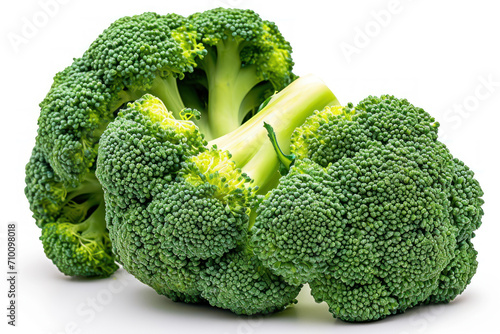 Fresh broccoli cabbage on white background. photo