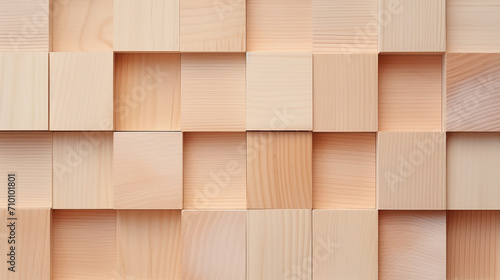 Wooden cubes background. Close up of wooden cubes. Wooden blocks background.