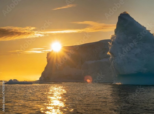 Iceberg in the Arctic landscape