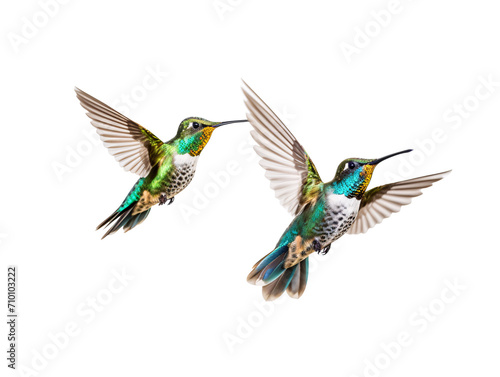 a couple of hummingbirds flying © TONSTOCK