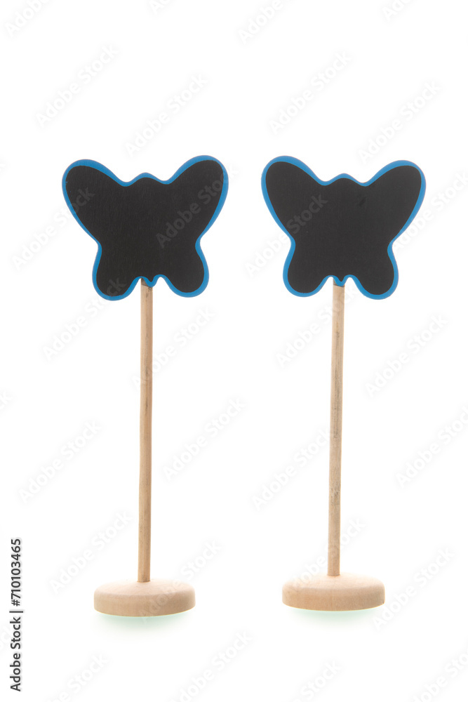 Blackboard in butterfly shape Blackboard in butterfly shape