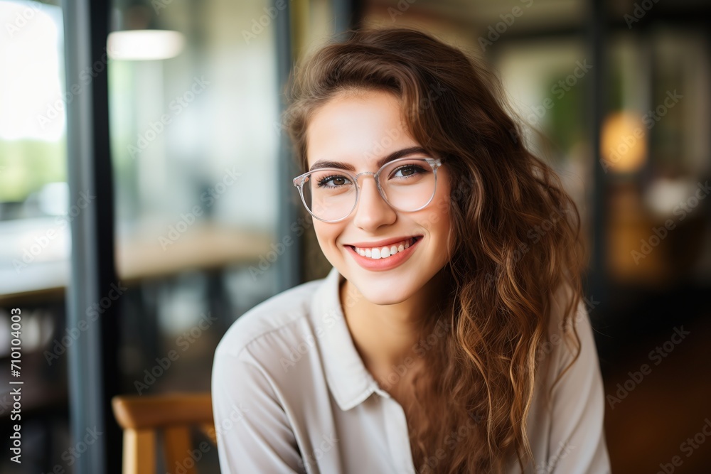 Portrait of young woman in eyeglasses Portrait of young woman in eyeglasses