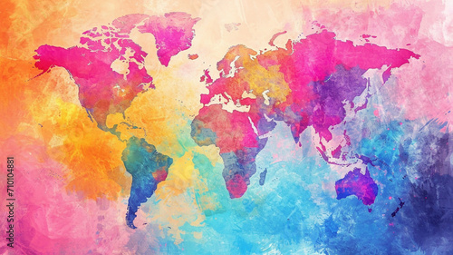 Colored art world map
