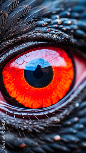 Macro shot of the eye of a stygian Owl, close-up
 photo