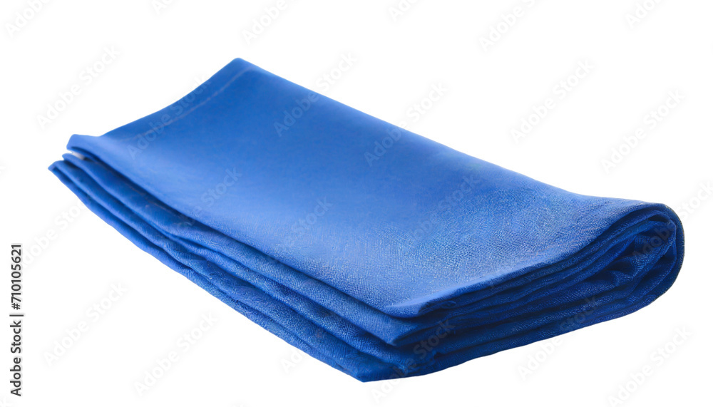 Blue cloth napkin isolated on transparent background. Blue cloth napkin isolated on transparent background.