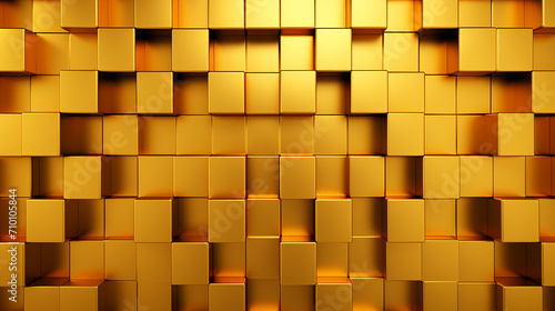 Abstract gold cubes background
