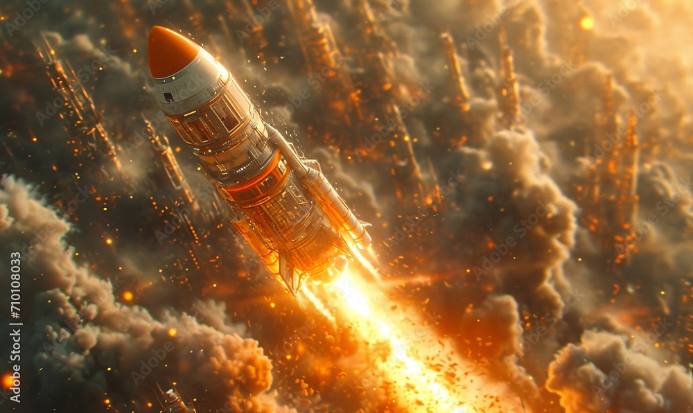 Blasting Off to Dreams: A Colorful Space Rocket Launch, A Whimsical Illustration for Children About Chasing Dreams Blasting Off to Dreams: A Colorful Space Rocket Launch, A Whimsical Illustration for Children About Chasing Dreams