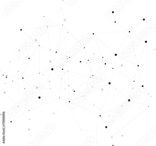 connected dots - black and grey - abstract design
