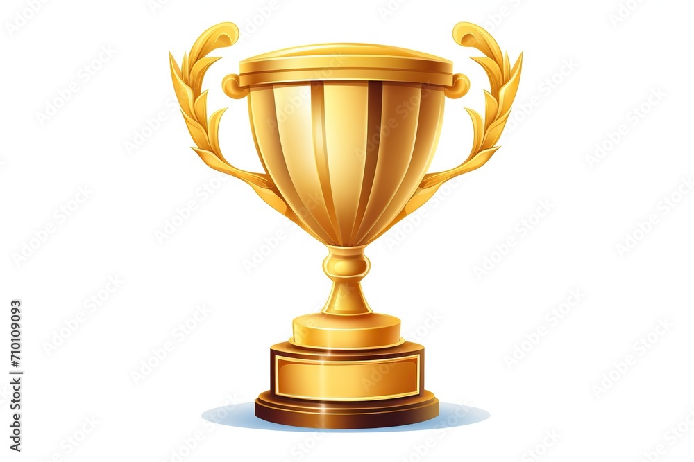 Illustration of winner's golden trophy on white background Illustration of winner's golden trophy on white background