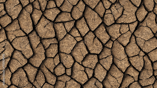 Cracked dry soil texture - Generative AI