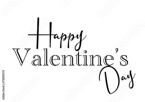 Happy Valentine's day  - elegant stylized writing in black - ideal graphics for Valentine's Day, love message - wedding - card, postcard, sublimation printing and scrapbooking photo