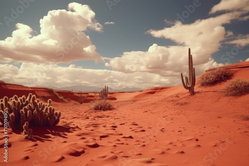 desert cactus in desert tatacoa desert columbia latin america clouds and sand red sand in desert cactus photo