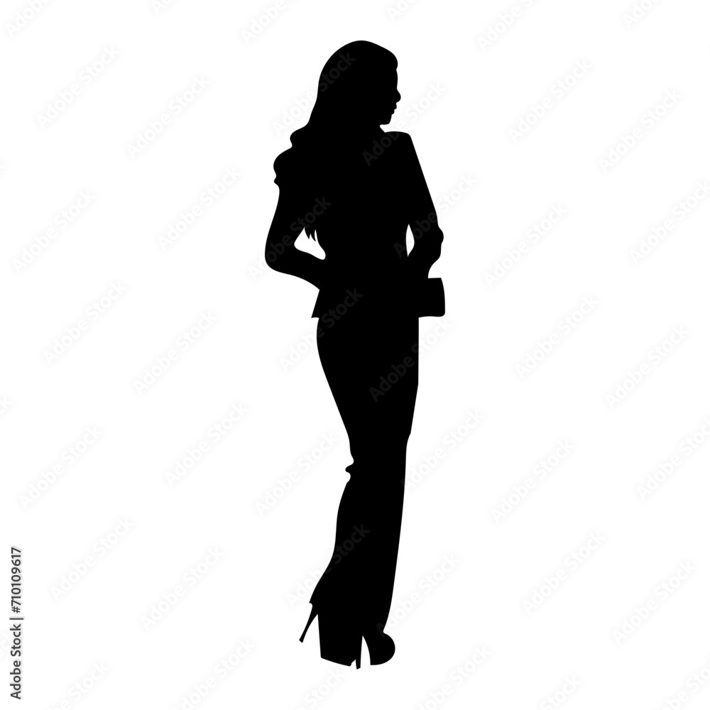 silhouette of business Woman 