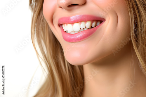 Strahlendes Lächeln der Gesundheit: Ein Bild von strahlend weißen Zähnen vermittelt das Konzept der optimalen Zahngesundheit und ästhetischen Zahnästhetik