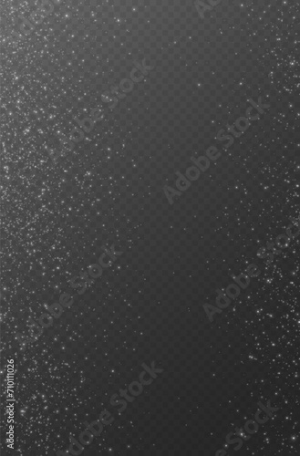 Christmas glowing bokeh confetti light and glitter texture overlay for your design. Festive sparkling white dust png. Holiday powder dust for cards, invitations, banners, advertising.
