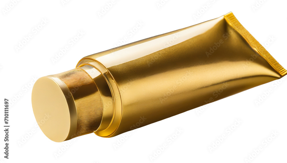 golden tube for cream, gel, lotion, shampoo, shower gel. Isolated on transparent background. golden tube for cream, gel, lotion, shampoo, shower gel. Isolated on transparent background.