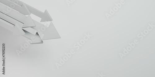 Canvas Print Arrows fall from left to right on a white background, generating visual descent,