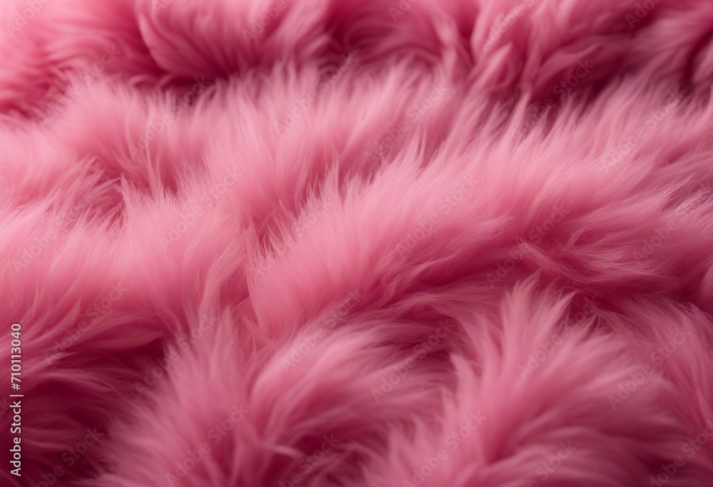 Soft fluffy pink fur texture top view Pink sheepskin background Fur pattern Texture of pink shaggy fur wool
