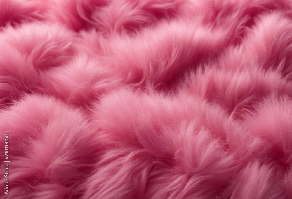 Pink fur texture top view Pink sheepskin background Fur pattern Texture of pink shaggy fur Fluffy wool texture