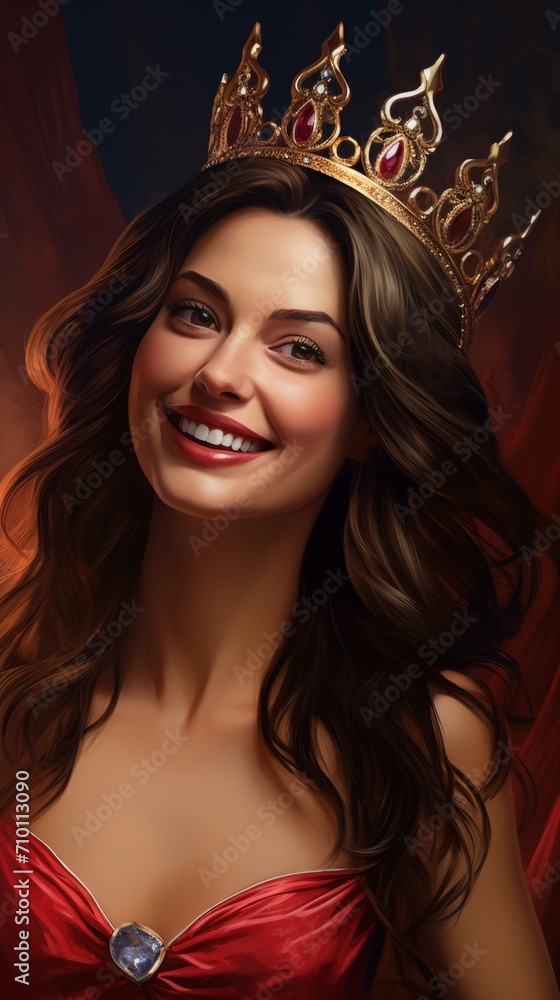 A beautiful girl wearing the crown of a winning beauty queen A beautiful girl wearing the crown of a winning beauty queen