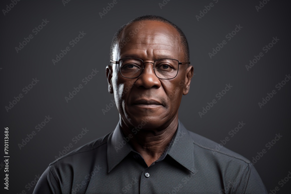 Beautiful african american senior man in eyeglasses