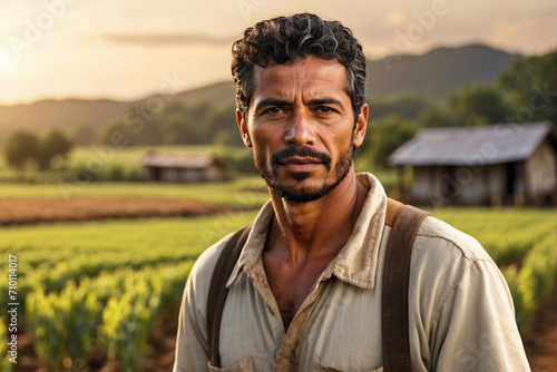 Brazilian male farmer in rural area