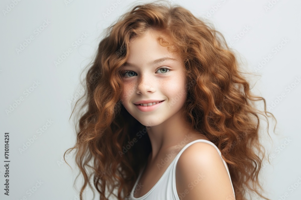 Portrait of cute girl on white background Portrait of cute girl on white background